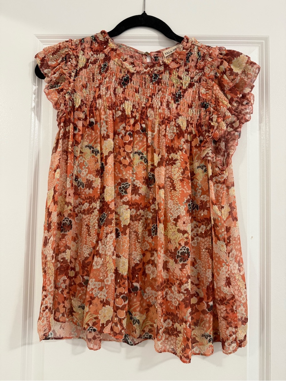 Ulla Johnson orange florar blouse